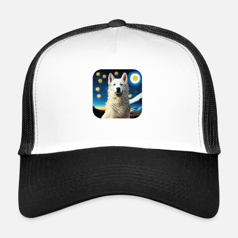 Meisterhaft gemalt: Weißer Schweizer Schäferhund Trucker Cap