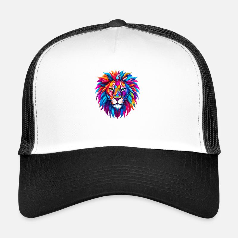 Polygon Lion - Trucker Cap - white/black