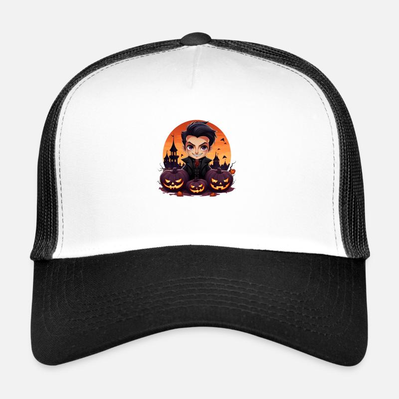 Anime Dracula Halloween - Trucker Cap - Weiß/Schwarz