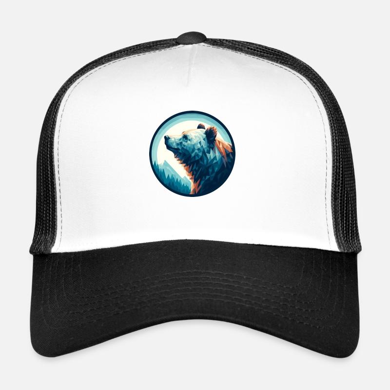 Polygon bear polar bear in polygon geometric style Trucker Cap