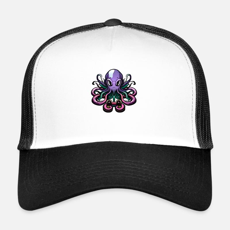 Troy the Octupus - Trucker Cap - Weiß/Schwarz