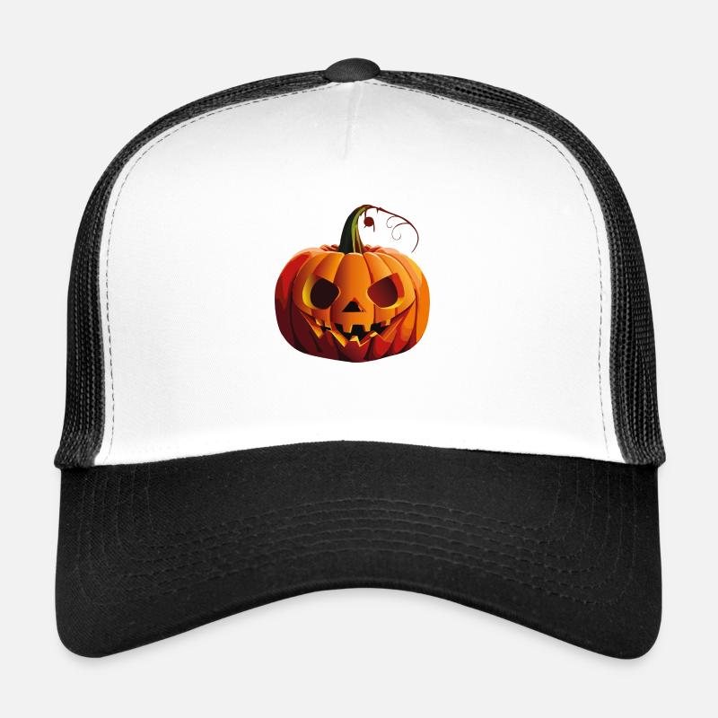 Spooky Horror Pumpkin Head: Pumpkin Monster Trucker Cap
