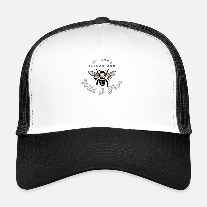 Sauvage et libre - Casquette trucker  - blanc/noir