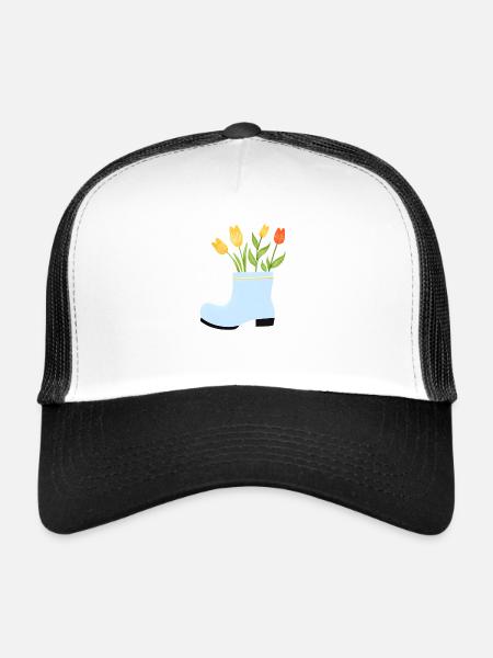 Home Gardener Garden Gift Flower Gardener Flowers - Trucker Cap - white/black - Front