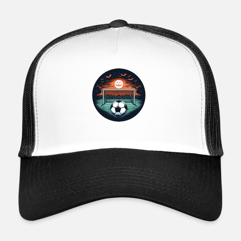 Fußballplatz an Halloween - Trucker Cap - Weiß/Schwarz