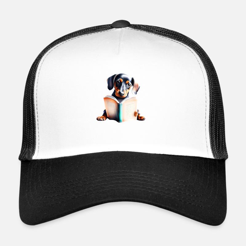 Teckel livre lecture teckel chiot chiens livres chien Casquette trucker 