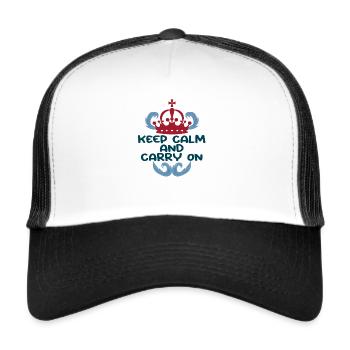 Keep Calm and Carry On - Trucker Cap - white/black - Front