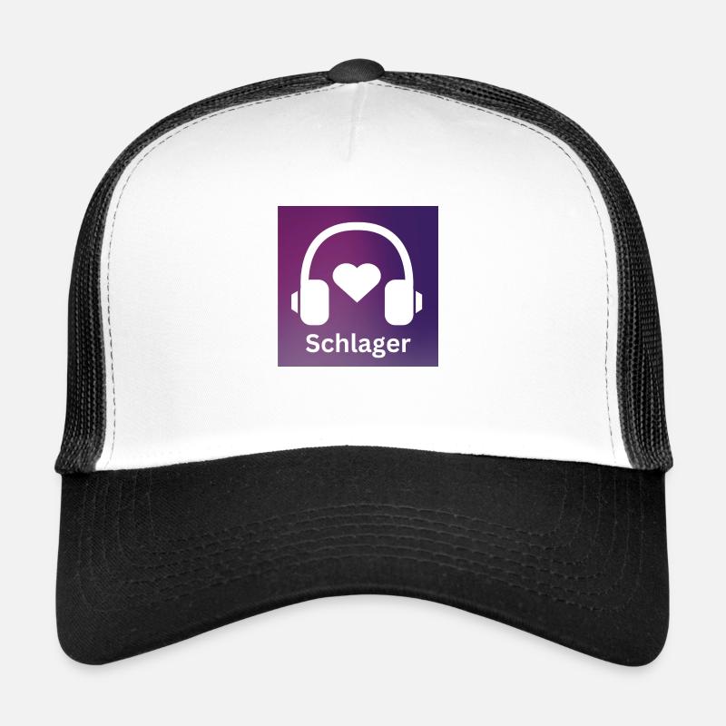 Mein Herz schlägt Schlager - Trucker Cap - Weiß/Schwarz