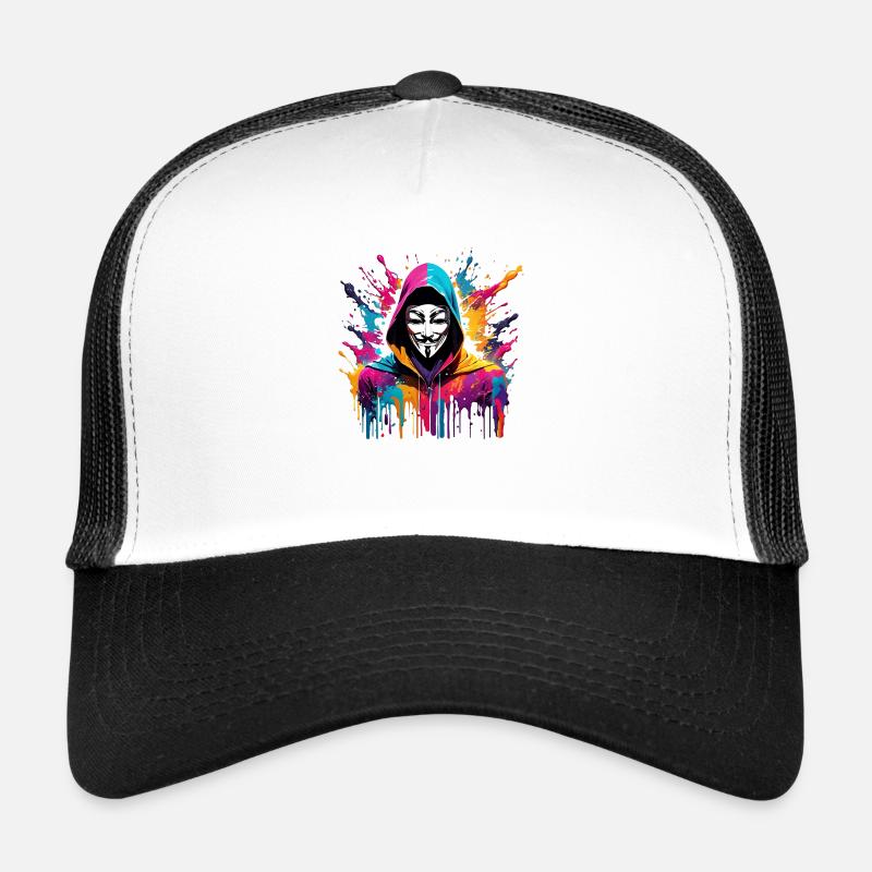 Anonymus - Trucker Cap - Weiß/Schwarz