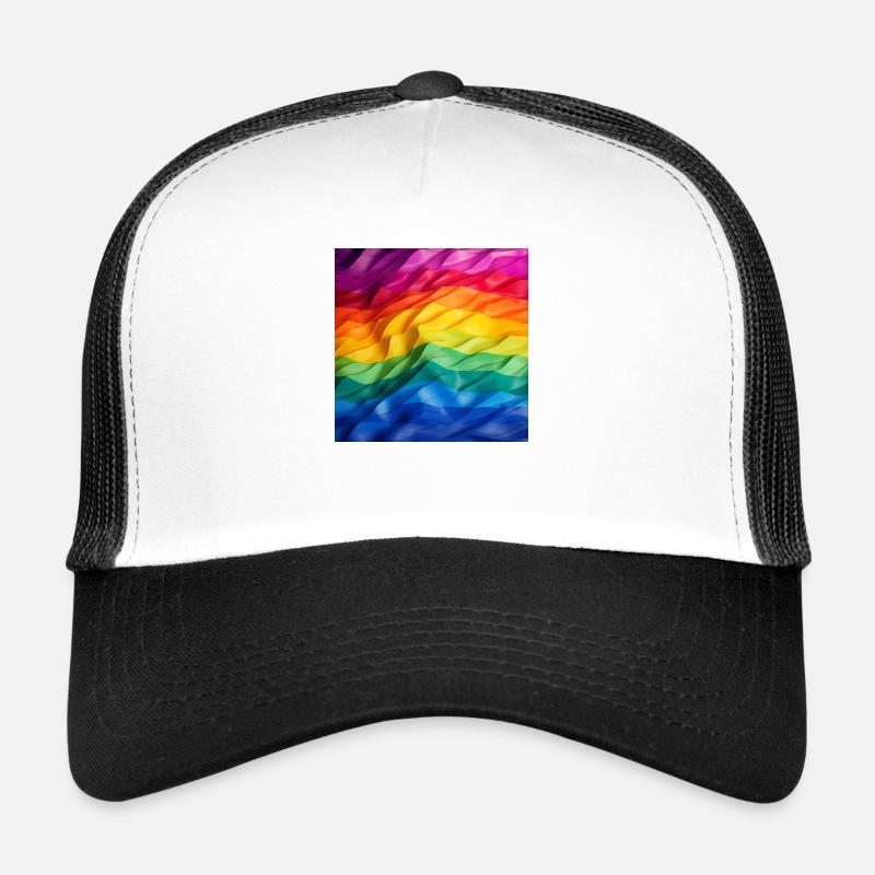 Pride Flag - Trucker Cap - Weiß/Schwarz