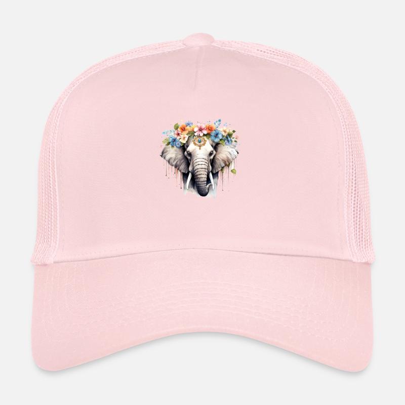 éléphant fleuri Casquette trucker 