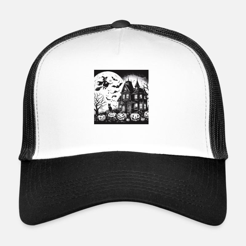 Halloween - Trucker Cap - Weiß/Schwarz