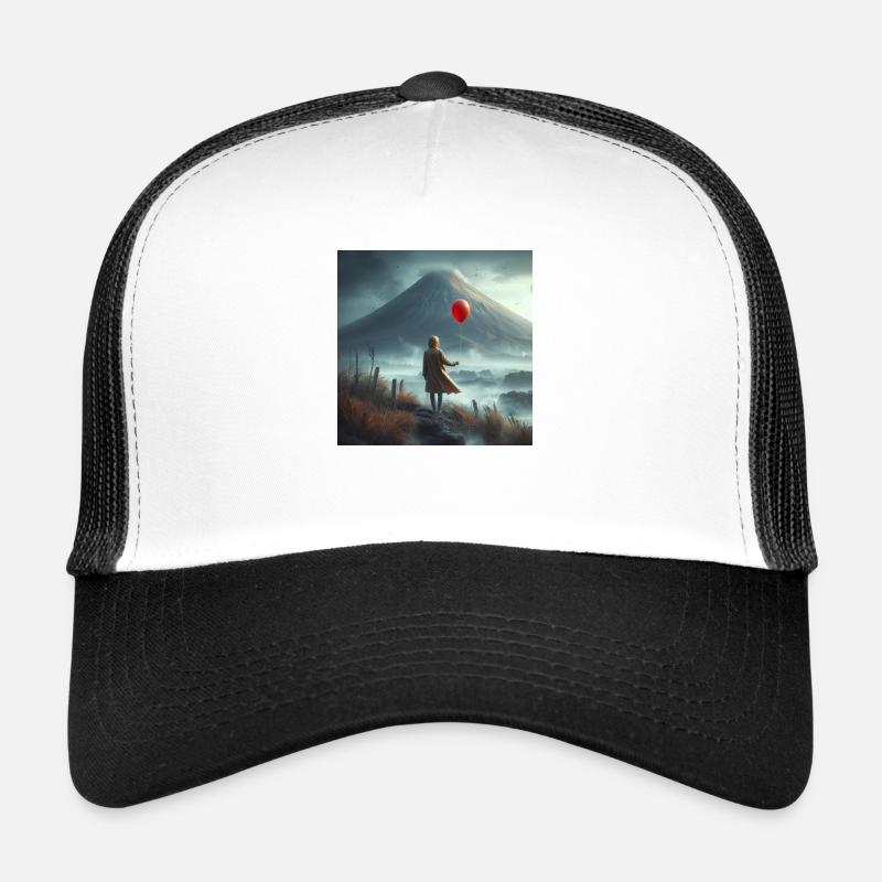 In front of Volcano - Trucker Cap - white/black