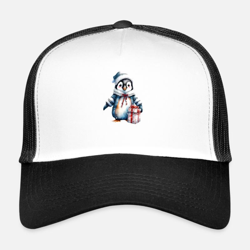 Pingouin de Noël Chapeau de Noël Design d’hiver Casquette trucker 