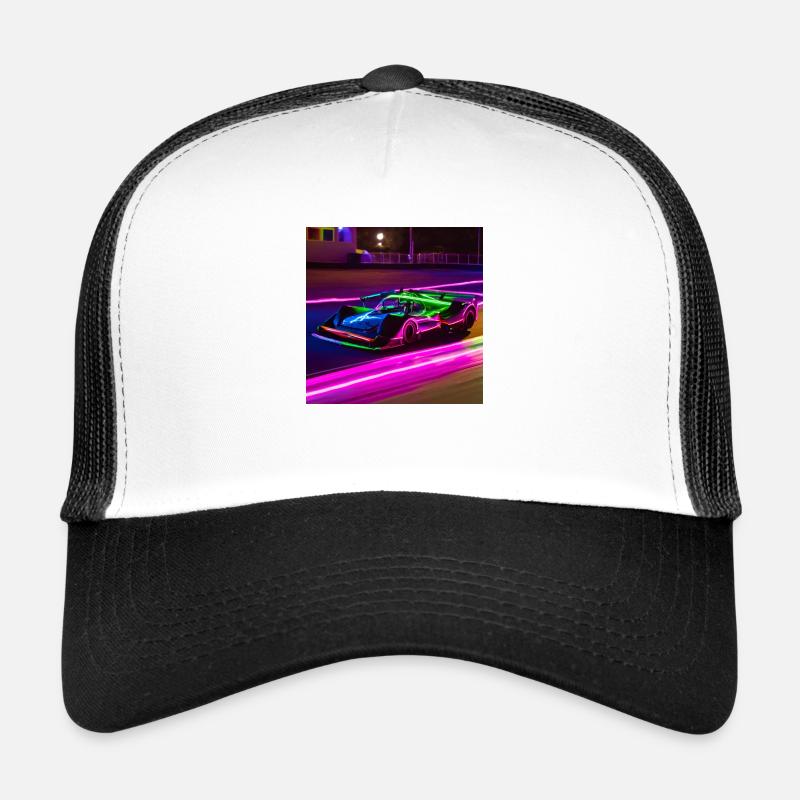 Néon Racer - Casquette trucker - blanc/noir