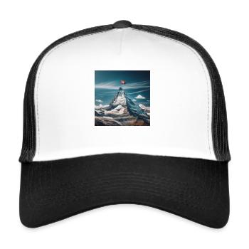 Matterhorn Suisse Design - Casquette trucker  - blanc/noir - Devant