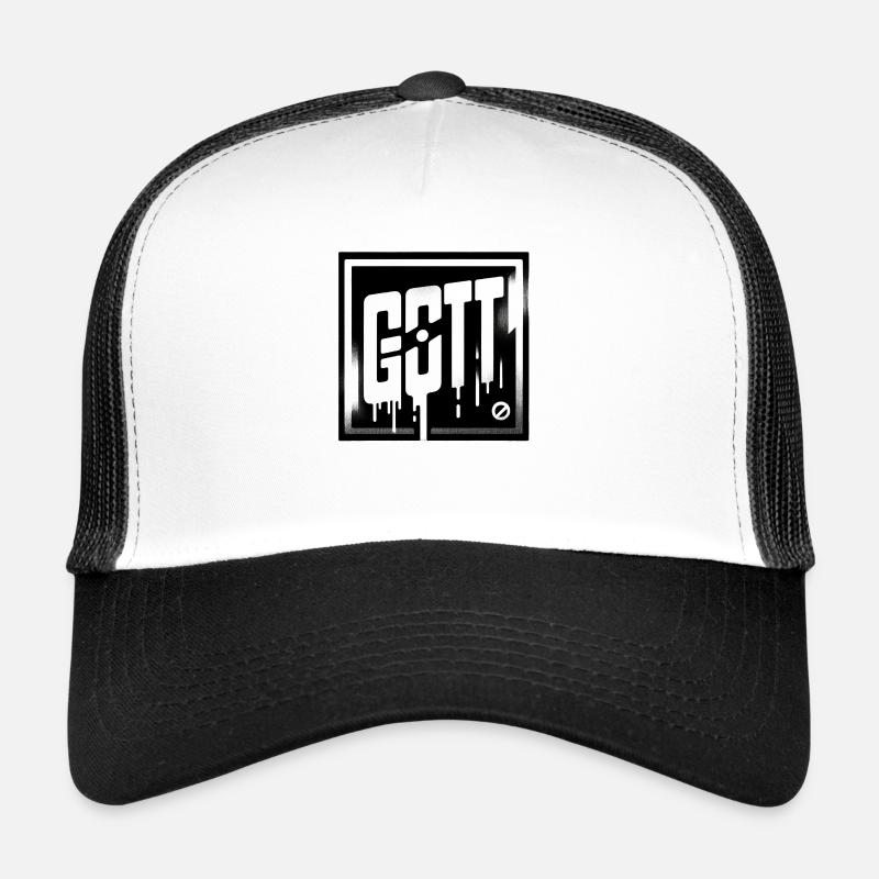 Gott-Logo - Trucker Cap - Weiß/Schwarz