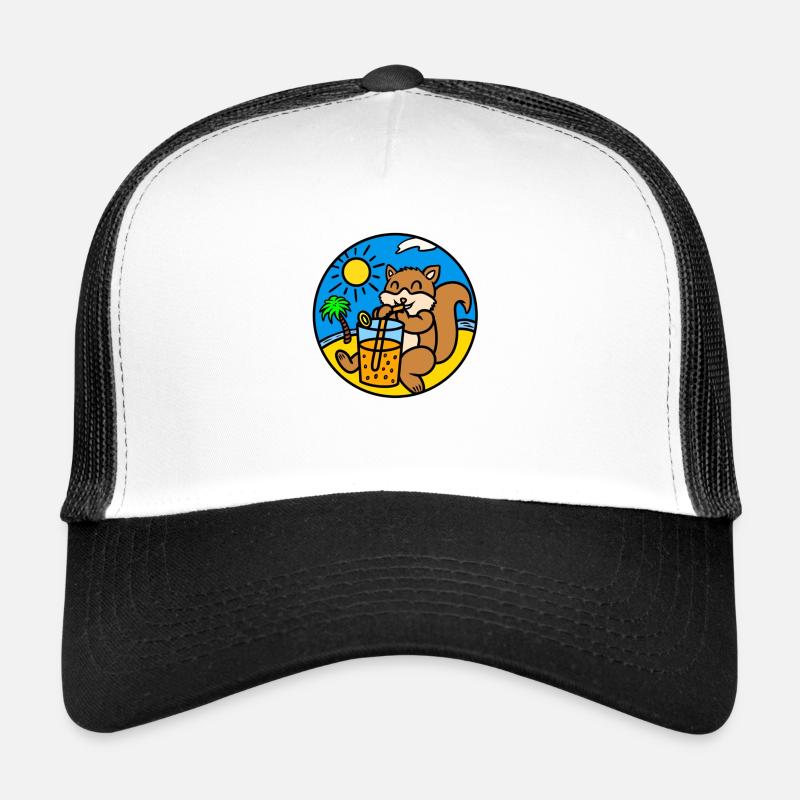 Jus de boisson d’écureuil - Casquette trucker  - blanc/noir