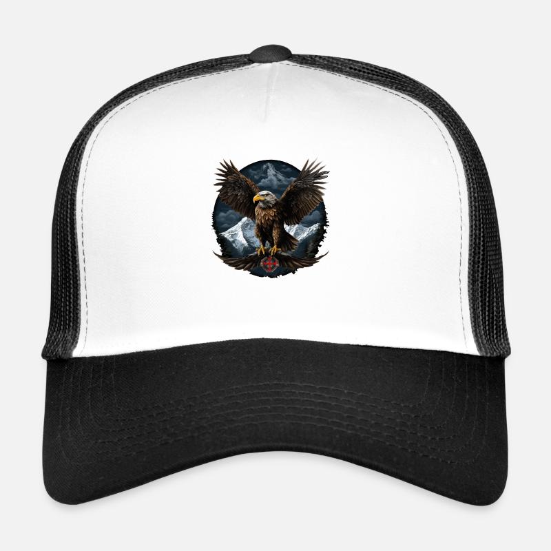Bald Eagle Design with Mountains Trucker Cap
