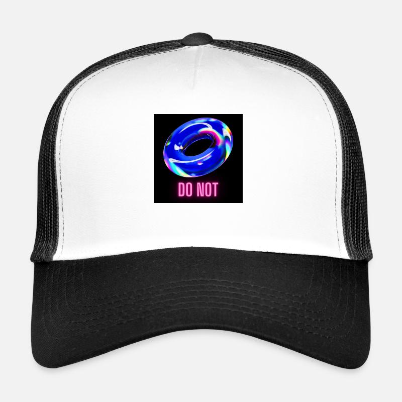 Do Not - leckerer blauer Donut - Trucker Cap - Weiß/Schwarz