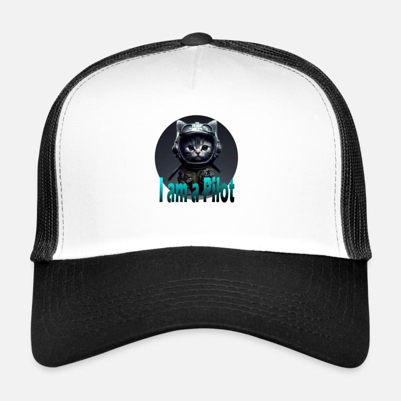 Pilot Cat - Trucker Cap - white/black