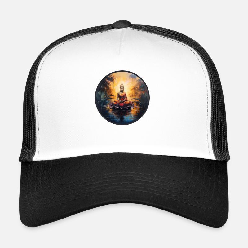 Méditation Lotus Pureté Sagesse Compassion Casquette trucker 