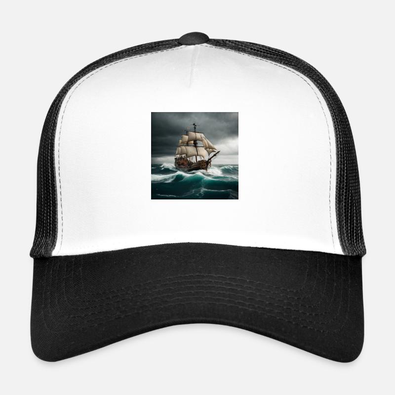 Pirate ship on the high seas Trucker Cap