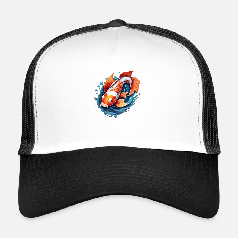 Koi Carpe / Poisson / Japonais / Étang / Eau Casquette trucker 