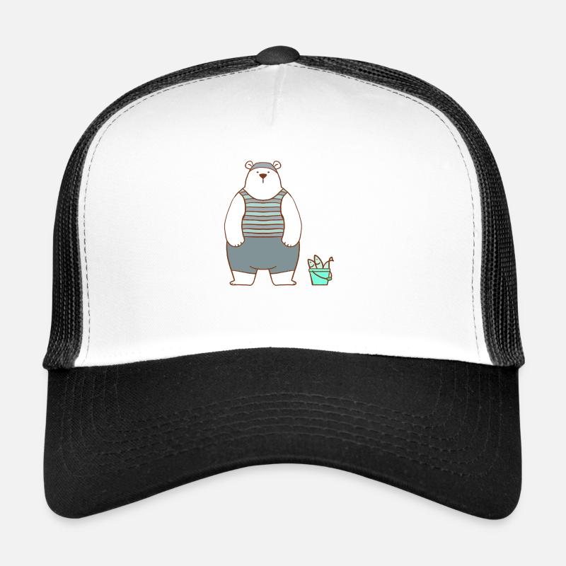 Eisbär im Badeanzug - Trucker Cap - Weiß/Schwarz