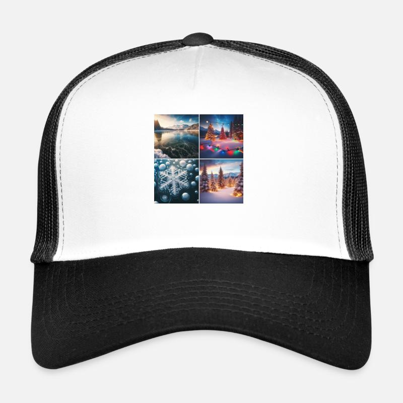 Weihnachten am See - Trucker Cap - Weiß/Schwarz