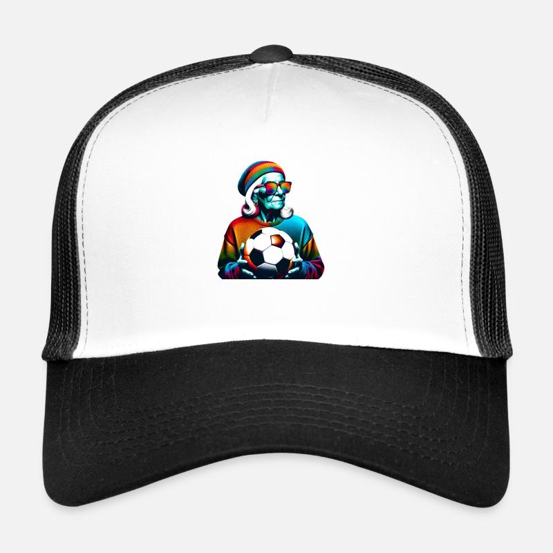 Old Soccer Lady Ready For Game Day! Trucker Cap