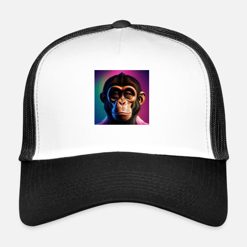 Singe coquin - Casquette trucker  - blanc/noir