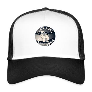 Paintballs, don't panic it's organic! - Trucker Cap - white/black - Front