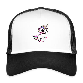 Einhorn Fabeltier Mädchen Einhörner - Trucker Cap - Weiß/Schwarz - Vorne