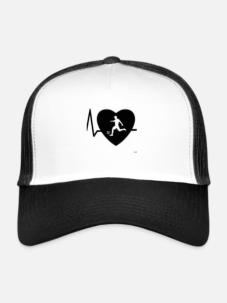 Heartbeat Football 2 (en anglais seulement) - Casquette trucker  - blanc/noir - Devant