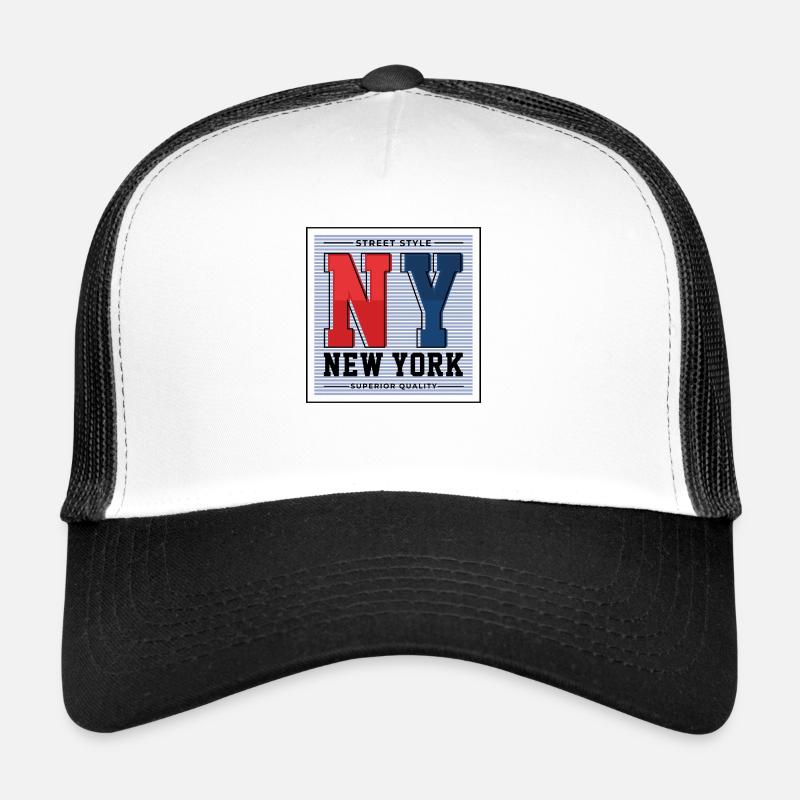 New York - Trucker Cap - Weiß/Schwarz
