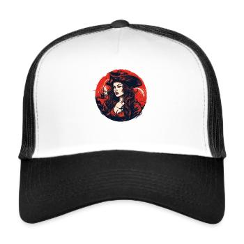 Crimson Corsair - Trucker Cap - white/black - Front