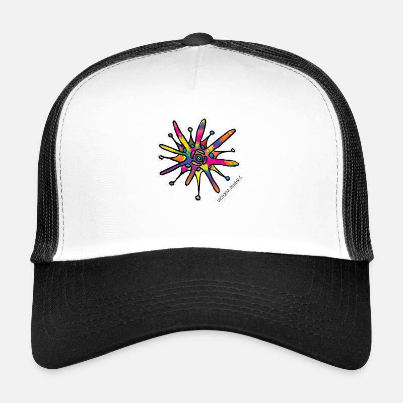 Weihnachtsstern von Victoria Deregus 04 - Trucker Cap - Weiß/Schwarz