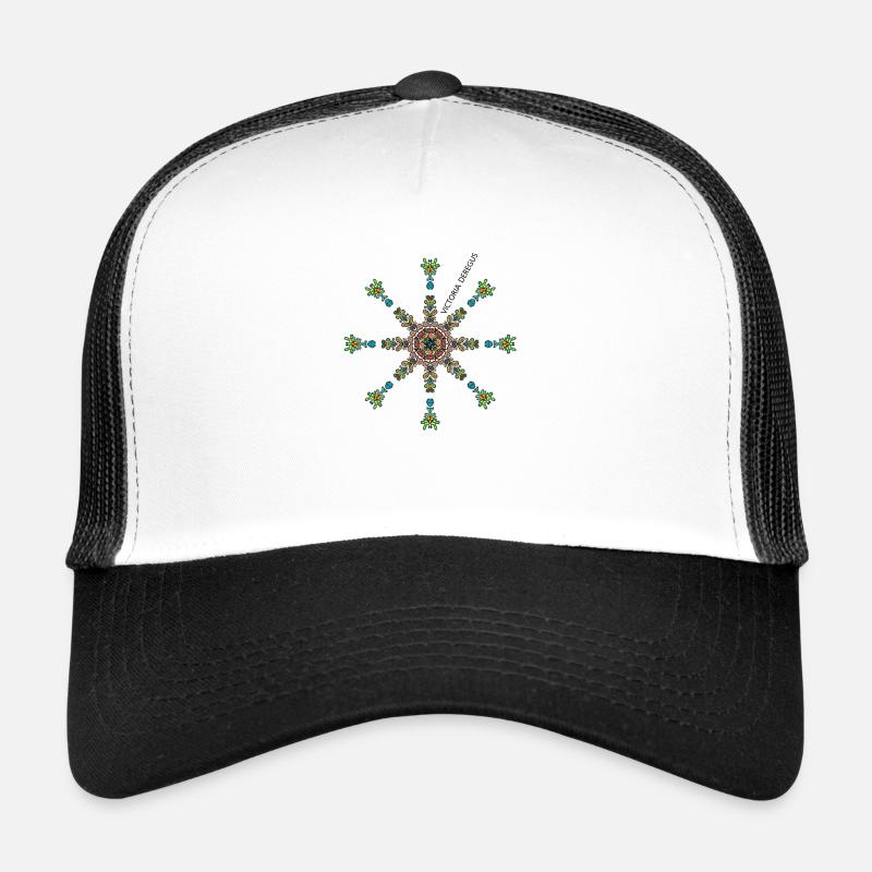 Christmas Snowflake by Victoria Deregus 06 Trucker Cap