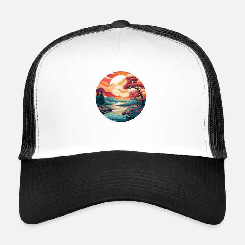 Japan landscape Trucker Cap