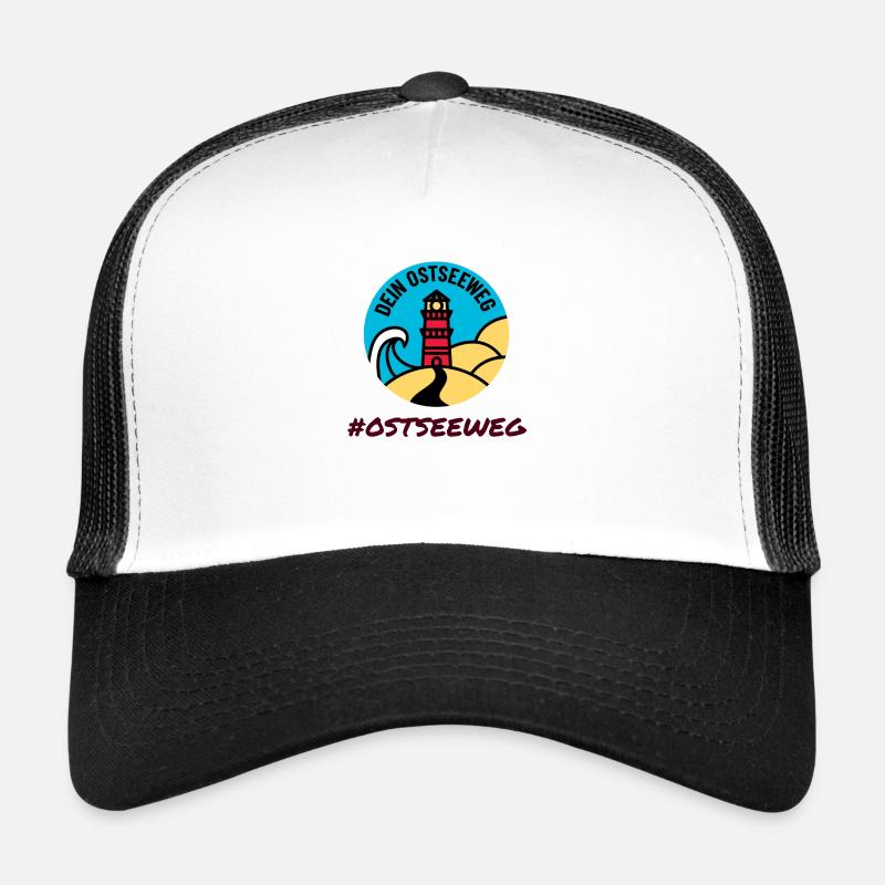 Ostseeweg! Wandern an der Ostsee! - Trucker Cap - Weiß/Schwarz
