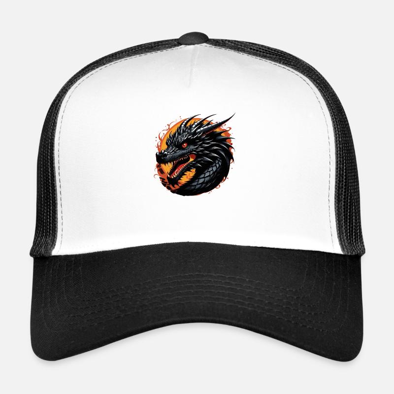 Black Dragon - Trucker Cap - white/black