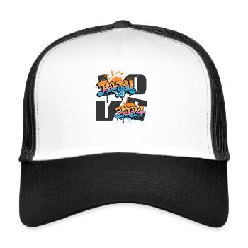 Paintballl Liebe 2024 Grafitti Splatter - Trucker Cap - Weiß/Schwarz - Vorne