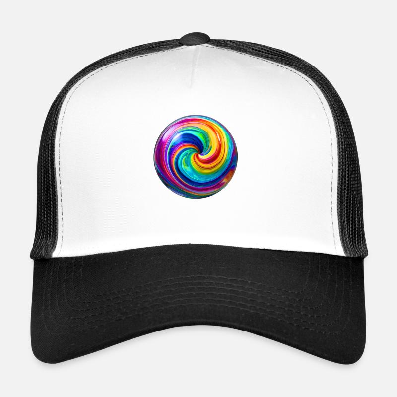 Magic Swirl Murmel - Trucker Cap - Weiß/Schwarz