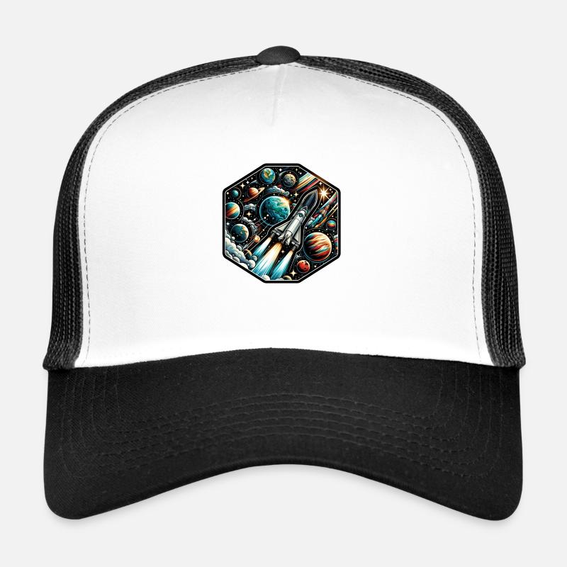 Weltraum - Trucker Cap - Weiß/Schwarz
