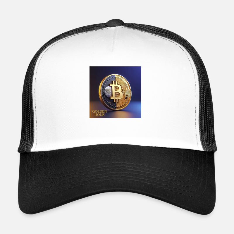 Bitcoin Golden Hour - Trucker Cap - Weiß/Schwarz