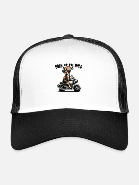 Né pour être sauvage. - Casquette trucker  - blanc/noir - Devant