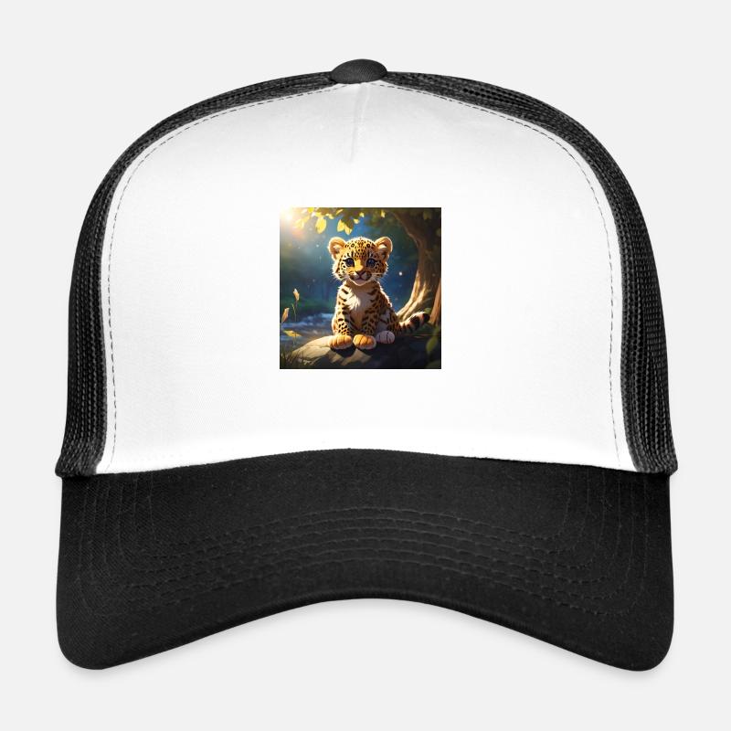 LIONCEAU LÉOPARD - Casquette trucker  - blanc/noir