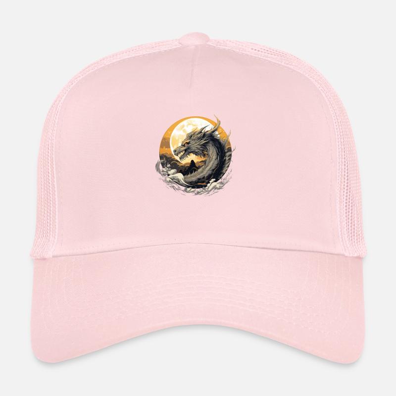 Dragon de lune dorée Casquette trucker 