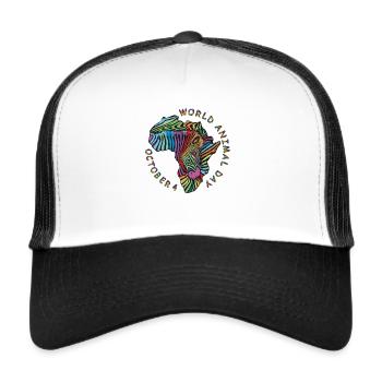 World Animal Day zebra background - Trucker Cap - white/black - Front